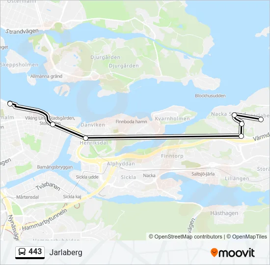 443 Bus Line Map