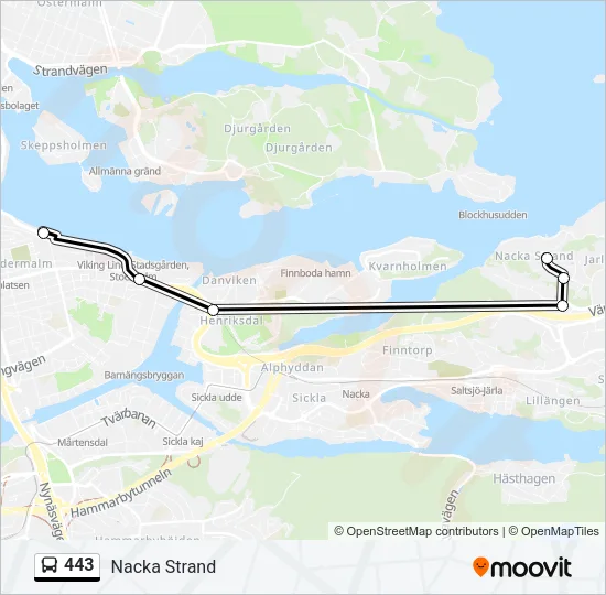 443 Bus Line Map