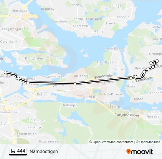 444 Bus Line Map