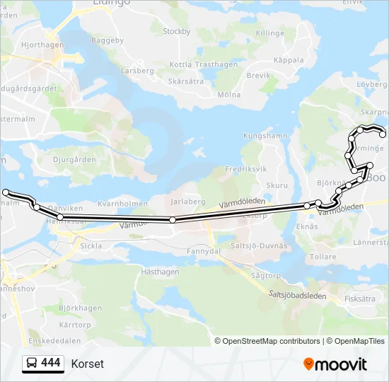444 Bus Line Map