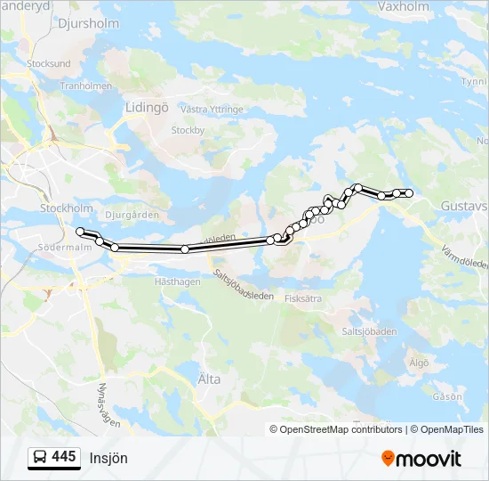 445 Bus Line Map