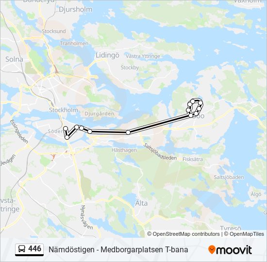 446 bus Line Map