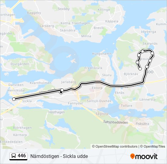 446 bus Line Map