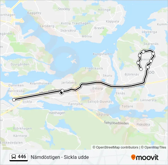 446 Bus Line Map