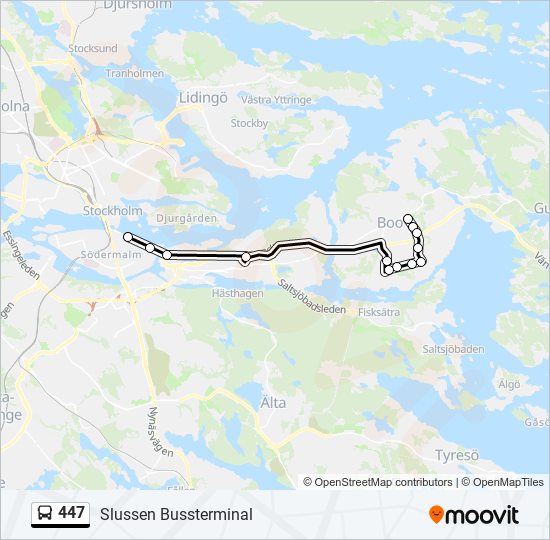 447 bus Line Map