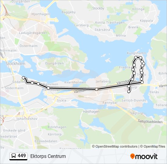 449 bus Line Map