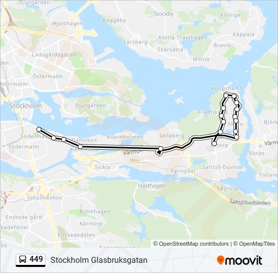 449 bus Line Map