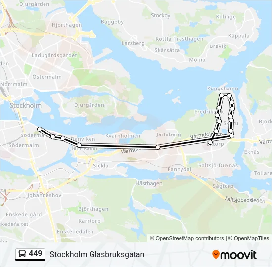449 Bus Line Map