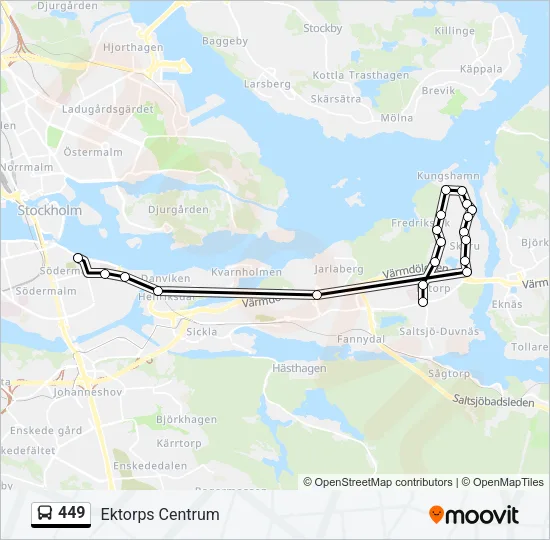449 Bus Line Map