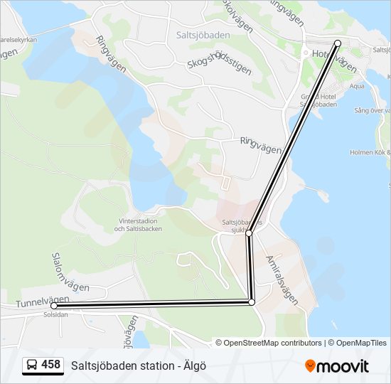 458 bus Line Map