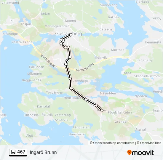 467 Bus Line Map