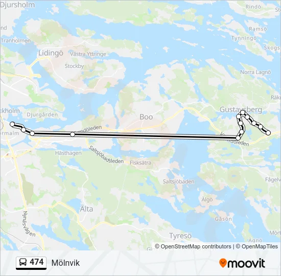 474 Bus Line Map