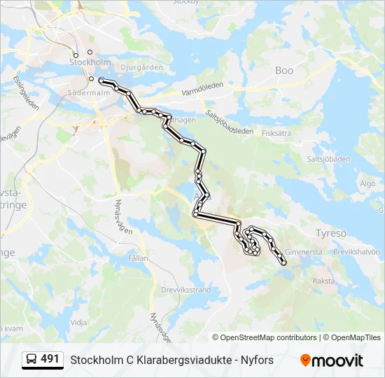 491 Bus Line Map