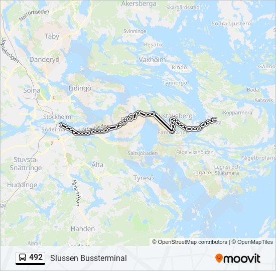 492 Bus Linje karta