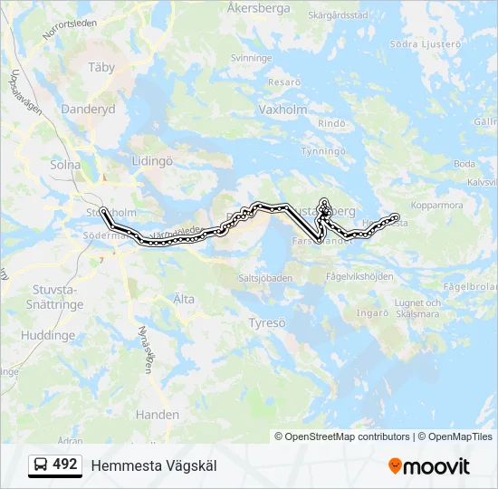 492 Bus Line Map