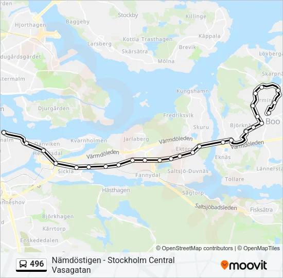 496 Bus Line Map