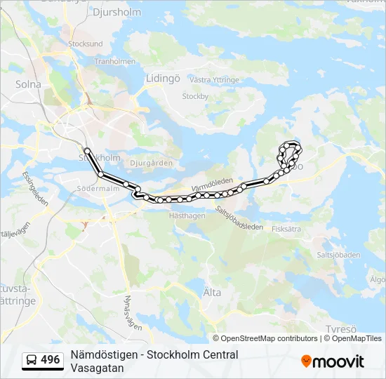 496 Bus Line Map