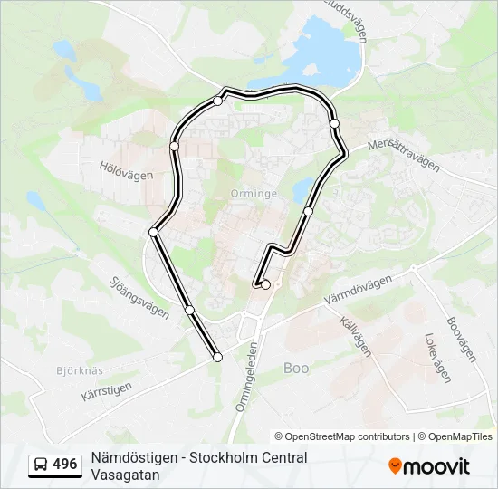 496 Bus Line Map