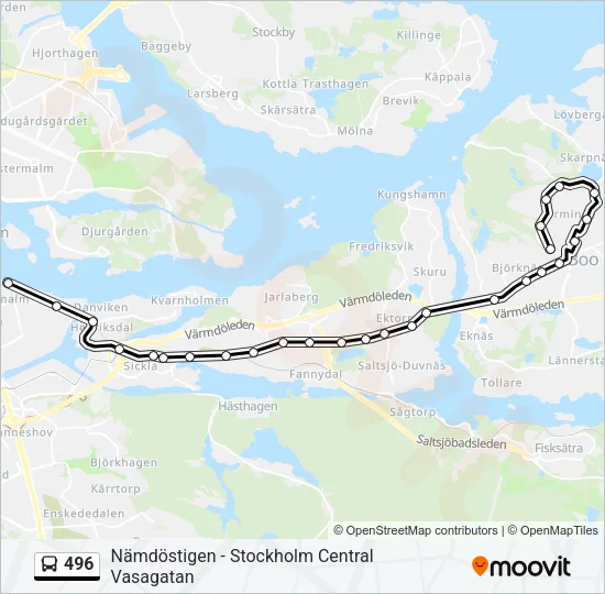 496 Bus Line Map