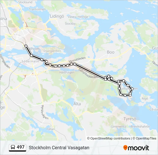497 Bus Line Map