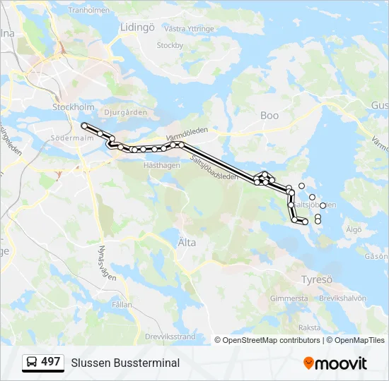 497 Bus Line Map