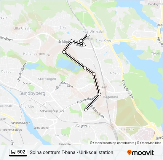 502 Bus Line Map