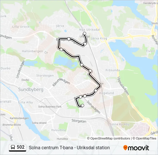 502 Bus Line Map