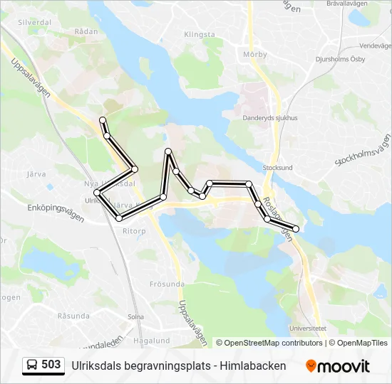 503 buss Linje karta