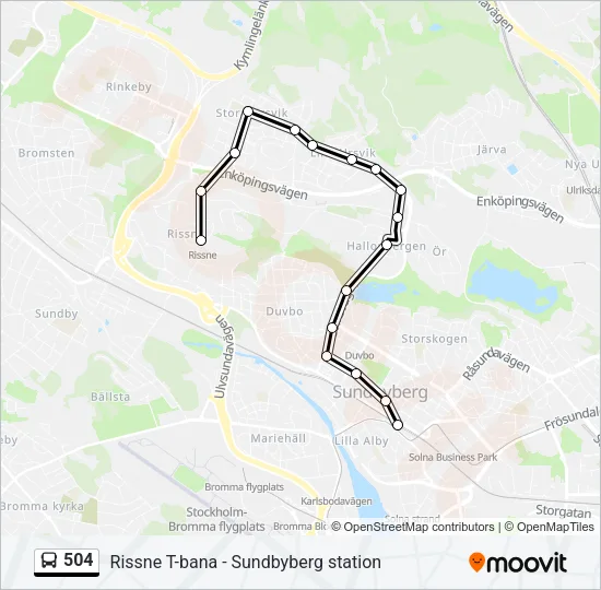 504 Bus Line Map