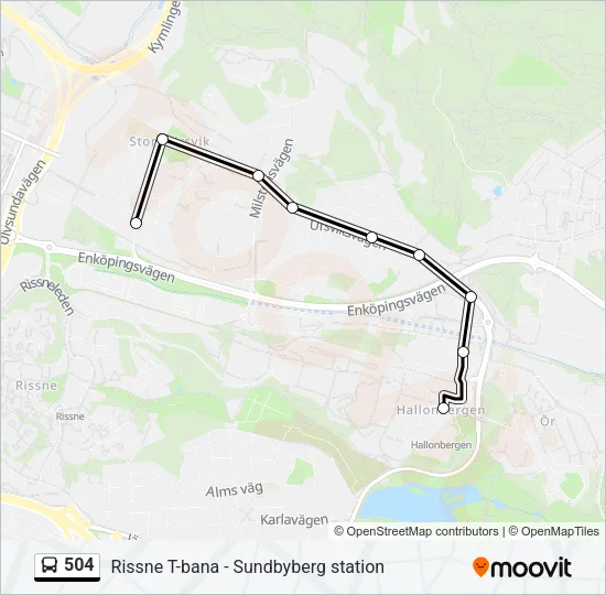 504 Bus Line Map