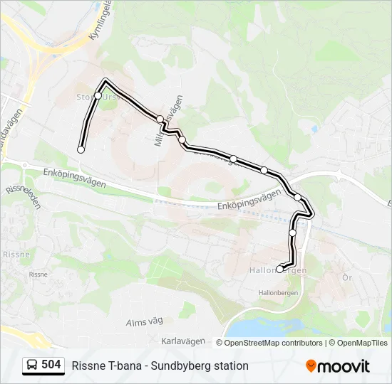 504 Bus Line Map