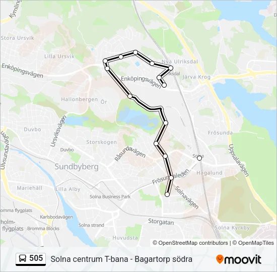 505 Bus Line Map