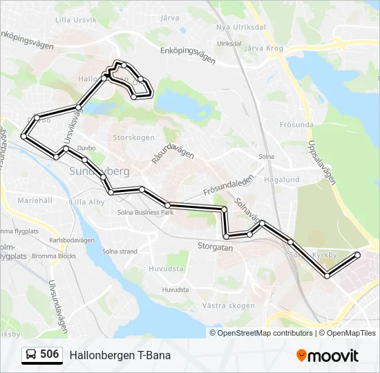 506 Bus Line Map