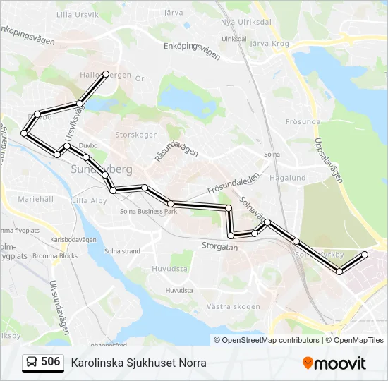 506 Bus Line Map
