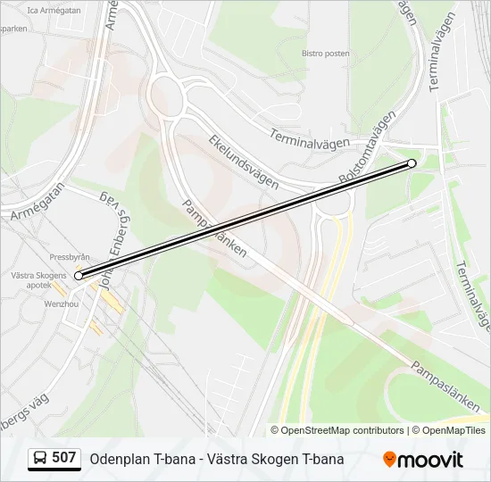 507 Bus Line Map