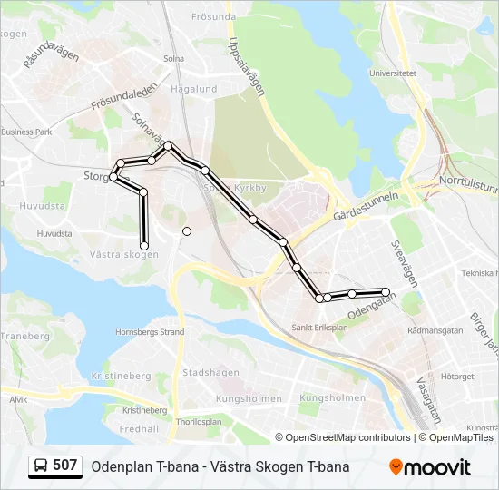 507 Bus Line Map