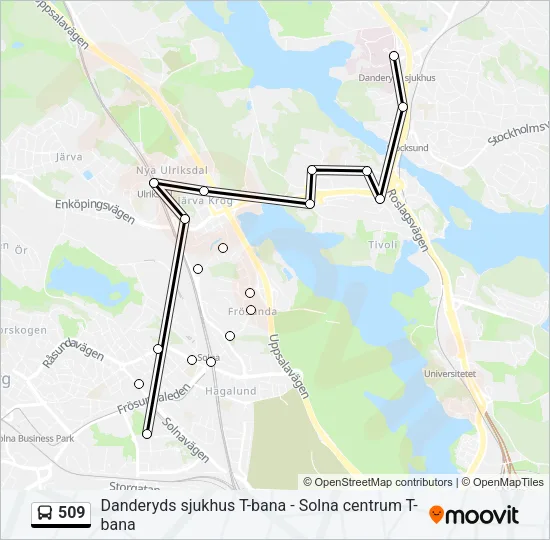 509 Bus Line Map