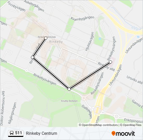 511 bus Line Map