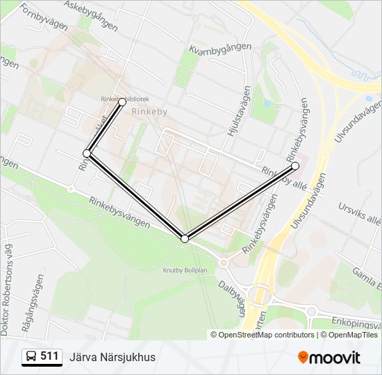 511 bus Line Map