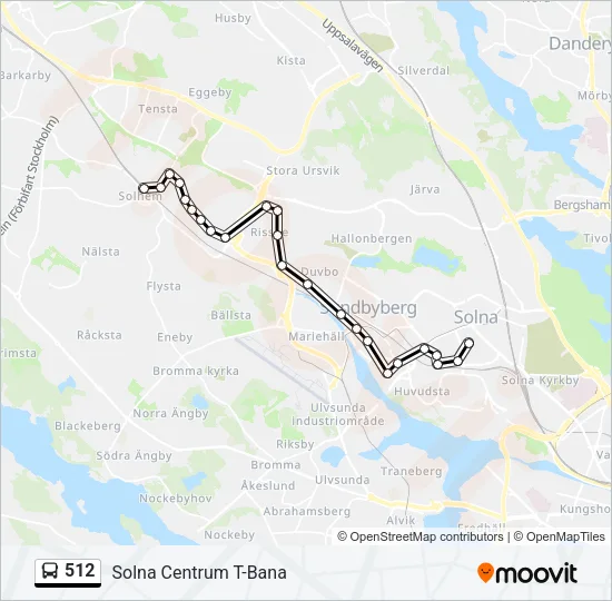 512 Bus Line Map