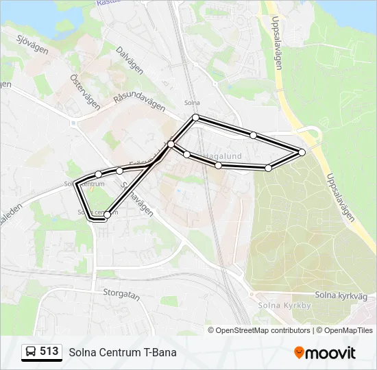 513 Bus Line Map