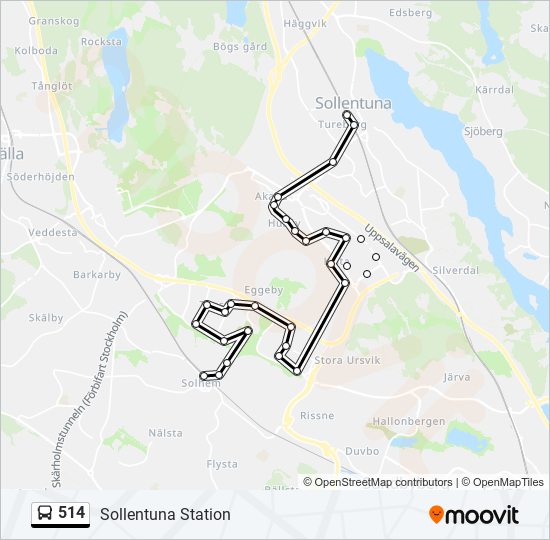 514 bus Line Map