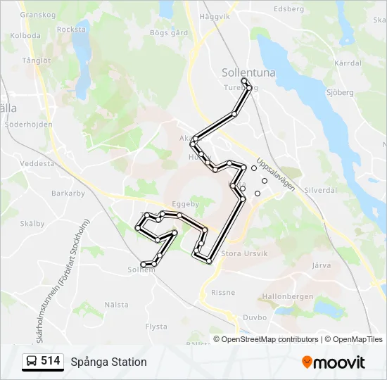 514 Bus Line Map