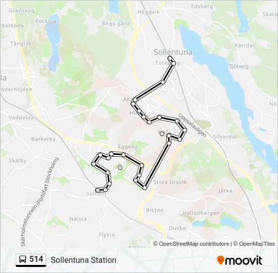 514 Bus Line Map