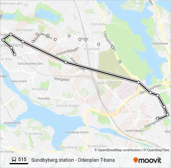515 Bus Line Map