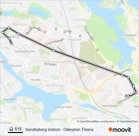 515 Bus Line Map