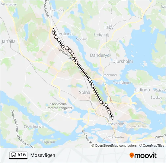 516 Bus Line Map
