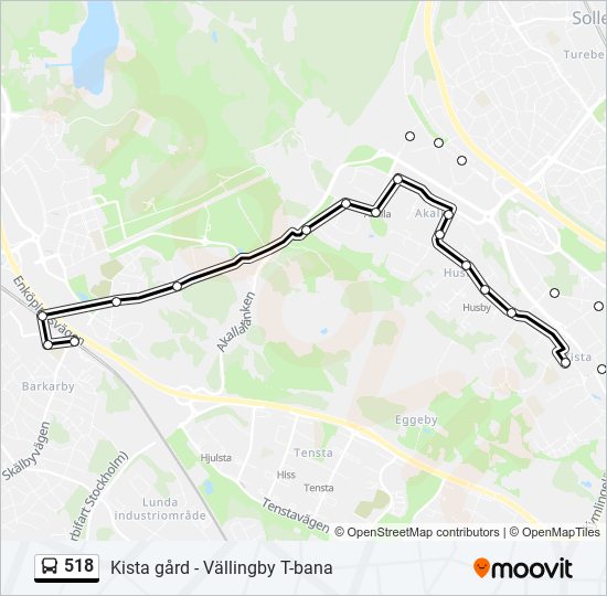 518 bus Line Map