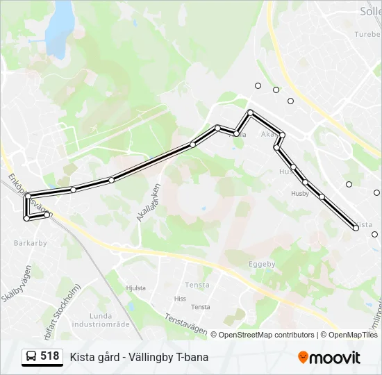 518 Bus Line Map