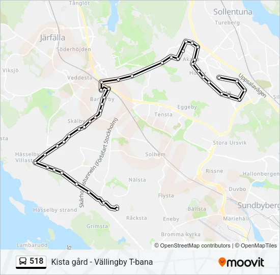 518 Bus Line Map